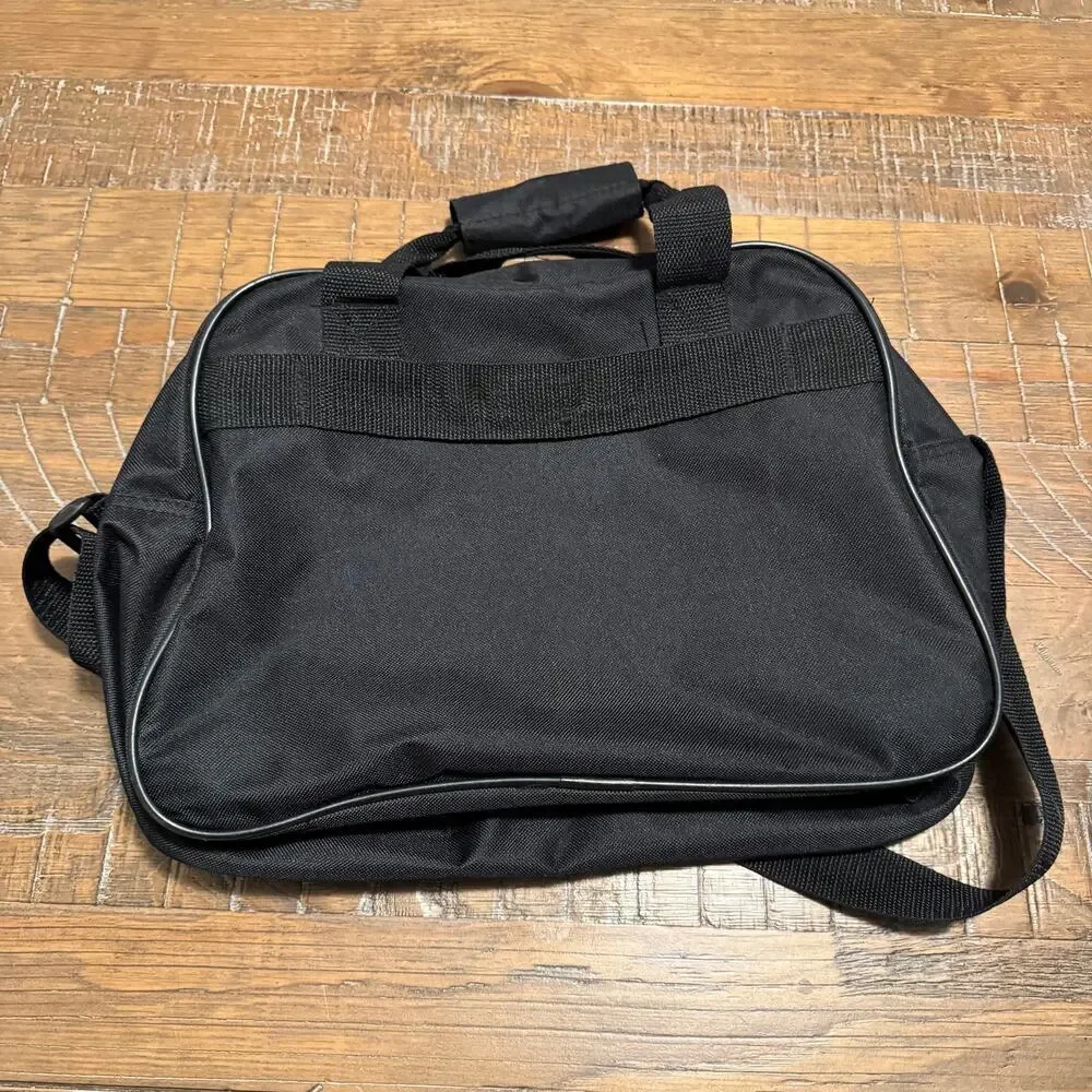 MODA Design Black Canvas Messenger Bag Small Carry On Flight Shoulder Tote
